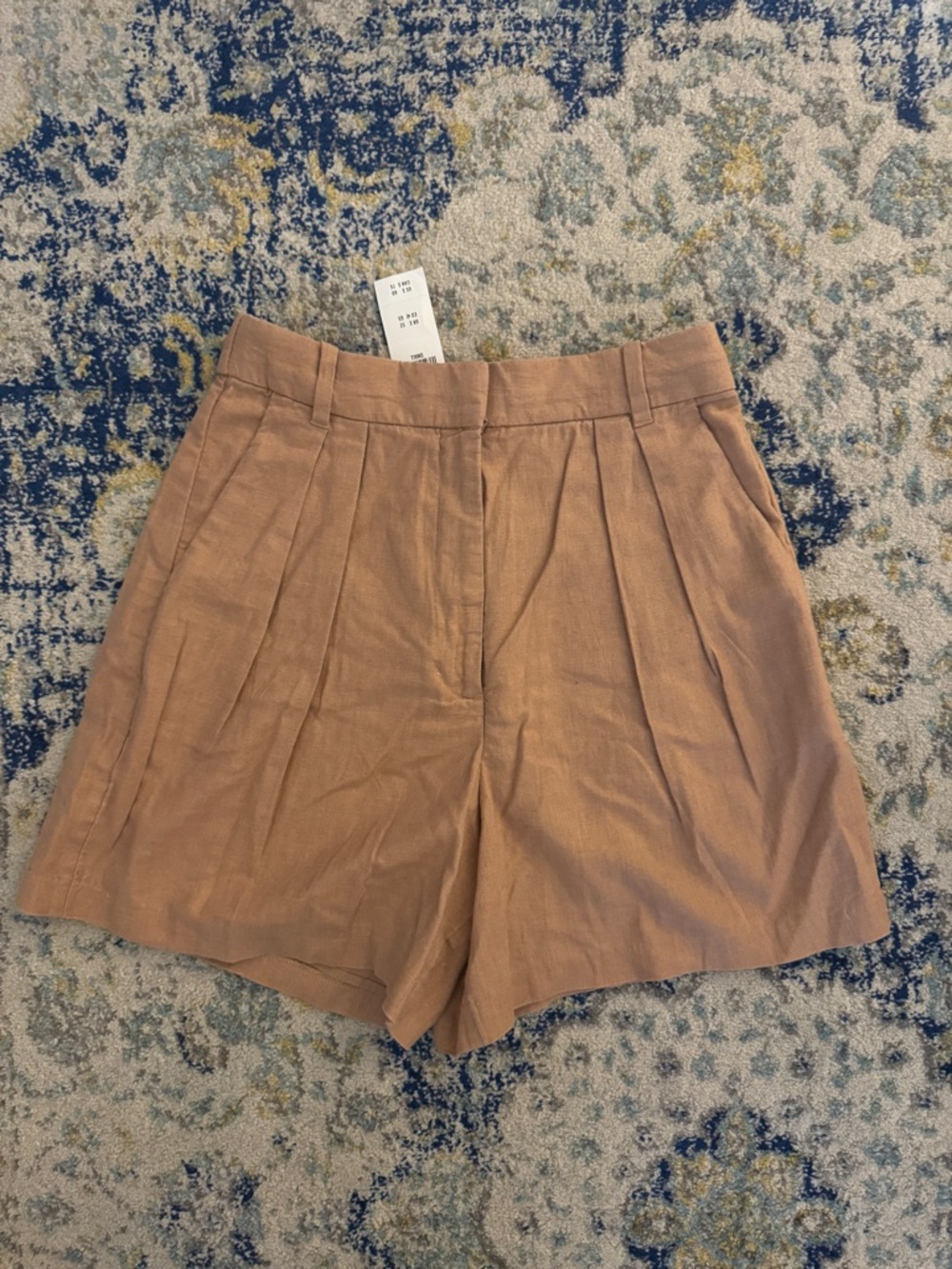Abercrombie & Fitch High-Waist Linen Blend Pleated Women's Shorts